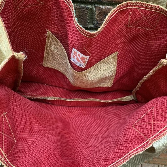 Sackcloth & Ashes Climbs Roast Womens Tote Bag Brown Recycled Burlap USA M New - Picture 9 of 9